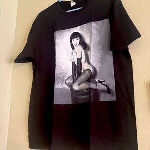 Black Bettie Page Graphic T-Shirt